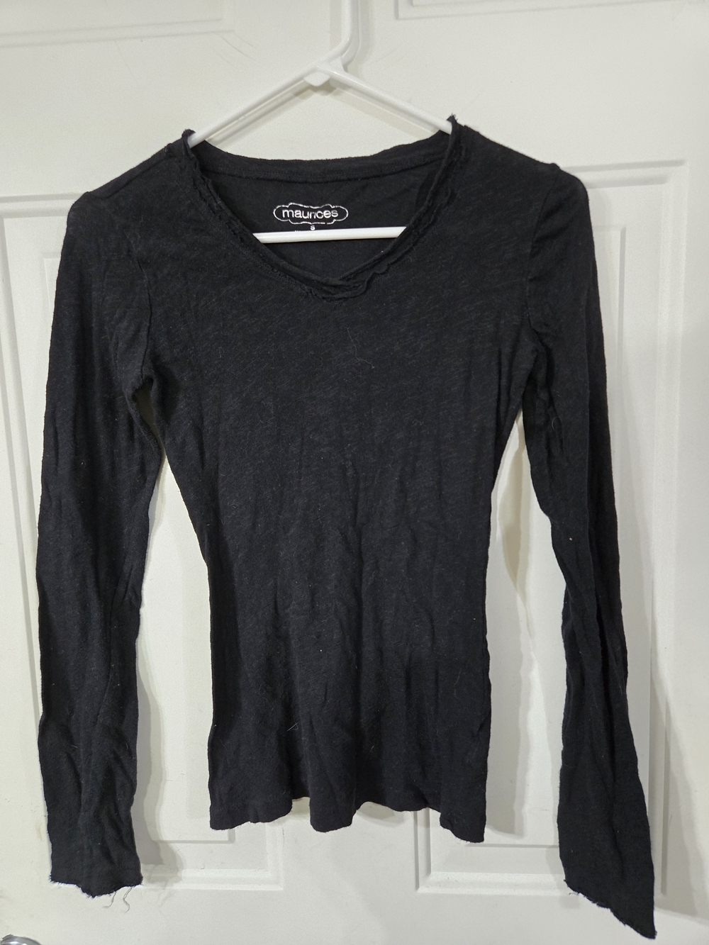 Maurices Black Women’s Long-Sleeve V-Neck Top